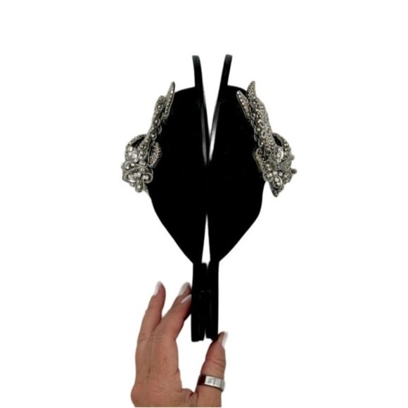 Sophia Webster Black Satin Crystal Embellished Slide mule - Size 7.5 - Picture 7 of 8